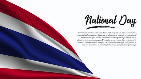 Bandeira Dia Nacional Com Fundo Bandeira Tailândia Ele Será Usado — Vetor de Stock