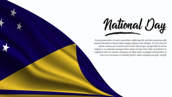 Bandeira Dia Nacional Com Fundo Bandeira Tokelau Ele Será Usado — Vetor de Stock
