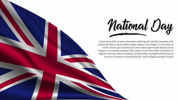 Bandeira Dia Nacional Com Fundo Bandeira Reino Unido Ele Será — Vetor de Stock