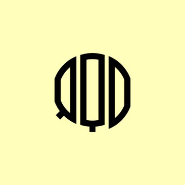 Yaratıcı Yuvarlak Harfler QQO Logosu. Bu başlangıç için hangi şirket veya markanın adı uygun olacaktır.