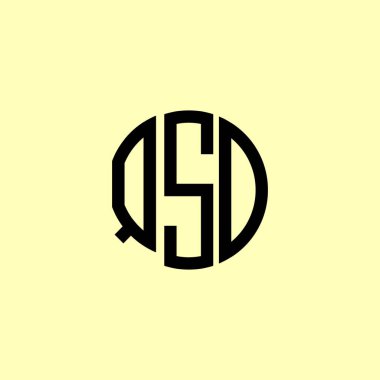 Yaratıcı Yuvarlak Harfler QSD Logosu. Bu başlangıç için hangi şirket veya markanın adı uygun olacaktır.
