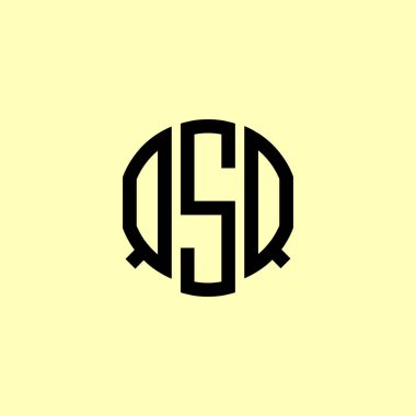 Yaratıcı Yuvarlak Harfler QSQ logosu. Bu başlangıç için hangi şirket veya markanın adı uygun olacaktır.