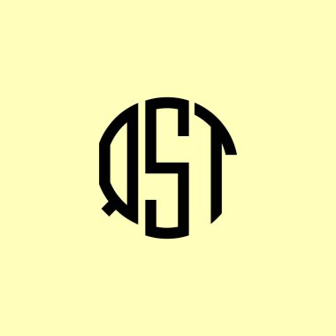 Yaratıcı Yuvarlak Baş harfler QST logosu. Bu başlangıç için hangi şirket veya markanın adı uygun olacaktır.