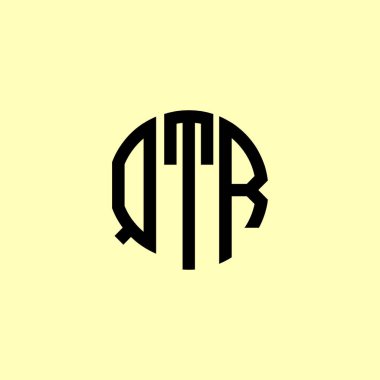 Yaratıcı Yuvarlak Harfler QTR logosu. Bu başlangıç için hangi şirket veya markanın adı uygun olacaktır.