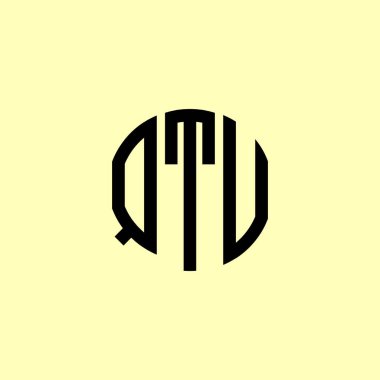 Yaratıcı Yuvarlak Harfler QTU logosu. Bu başlangıç için hangi şirket veya markanın adı uygun olacaktır.