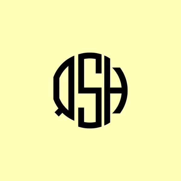 Logo Qsh Zakulacených Počátečních Písmen Creative Bude Vhodné Pro Kterou — Stockový vektor