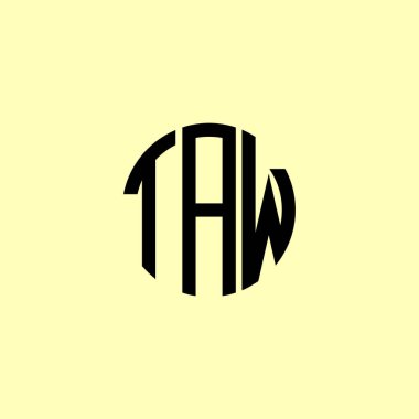 Yaratıcı Yuvarlak Harfler TAW Logosu. Bu başlangıç için hangi şirket veya markanın adı uygun olacaktır.