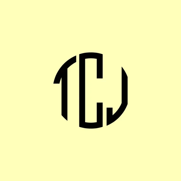 Yaratıcı Yuvarlak Harfler Tcj Logosu Başlangıç Için Hangi Şirket Veya — Stok Vektör