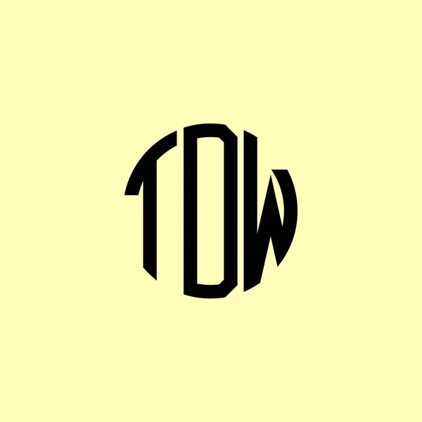 Letras Iniciales Redondeadas Creativas Tdw Logo Será Adecuado Para Qué — Vector de stock