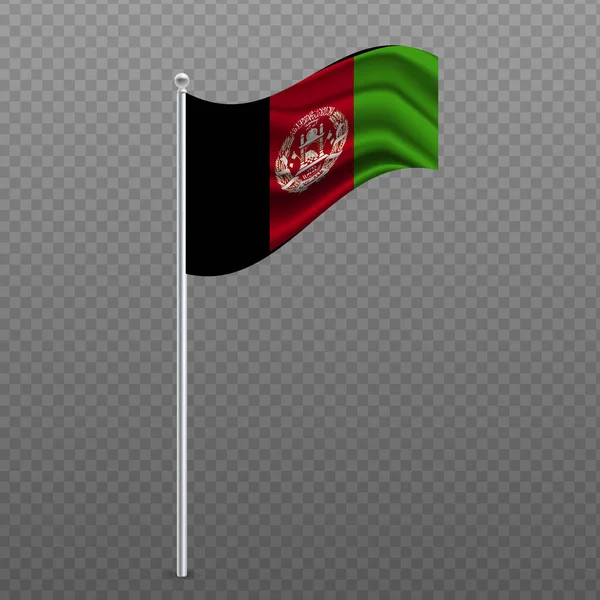 Afghanistan Agitant Drapeau Sur Poteau Métal Illustration Vectorielle — Image vectorielle