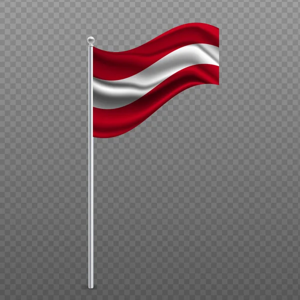 Österrike Viftar Med Flagga Metallstolpe Vektorillustration — Stock vektor