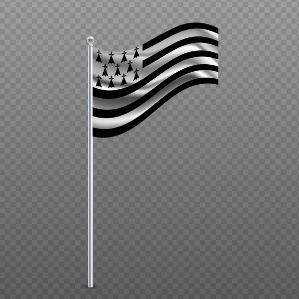 Bandeira Acenando Brittany Poste Metal Ilustração Vetorial — Vetor de Stock