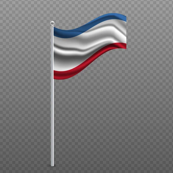 Crimea Machajaca Flaga Metalowym Palu Ilustracja Wektora — Wektor stockowy