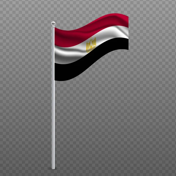 Egypt Waving Flag Metal Pole Vector Illustration — Διανυσματικό Αρχείο