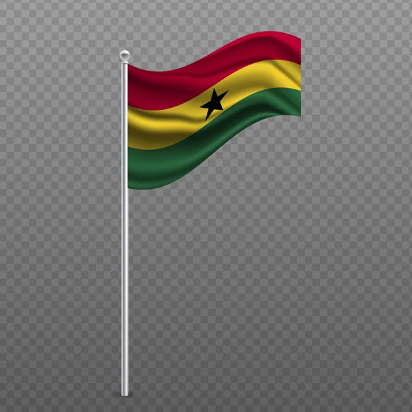 Gana Metal Direkte Bayrak Sallıyor Vektör Illüstrasyonu — Stok Vektör