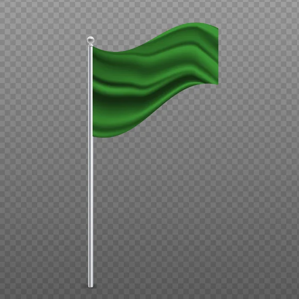 Líbia Agitando Bandeira Poste Metal Ilustração Vetorial — Vetor de Stock