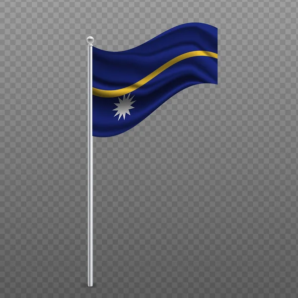Nauru Agitando Bandeira Poste Metal Ilustração Vetorial —  Vetores de Stock