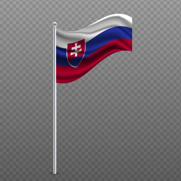 Eslovaquia Ondeando Bandera Poste Metal Ilustración Vectorial — Archivo Imágenes Vectoriales