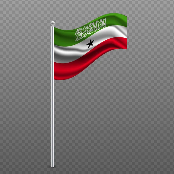 Drapeau Somaliland Agitant Poteau Métal Illustration Vectorielle — Image vectorielle