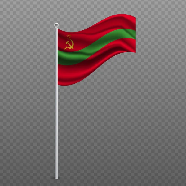 Transnistria Waving Flag Metal Pole Vector Illustration — Stock Vector