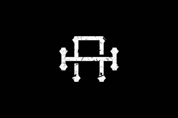 ヴィンテージ初期文字Ahロゴ このロゴにはアンティークのモノグラム書体が採用されています それは ロイヤルティ ブティック ホテル Heraldic ファッションに適しています — ストックベクタ