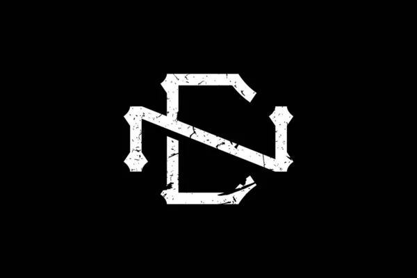 ヴィンテージ初期文字Cnロゴ このロゴにはアンティークのモノグラム書体が採用されています それは ロイヤルティ ブティック ホテル Heraldic ファッションに適しています — ストックベクタ