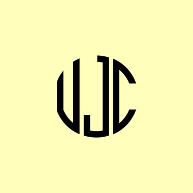 Yaratıcı Yuvarlak Harfler UJC Logosu. Bu başlangıç için hangi şirket veya markanın adı uygun olacaktır.