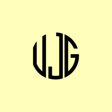 Yaratıcı Yuvarlak Harfler UJG logosu. Bu başlangıç için hangi şirket veya markanın adı uygun olacaktır.