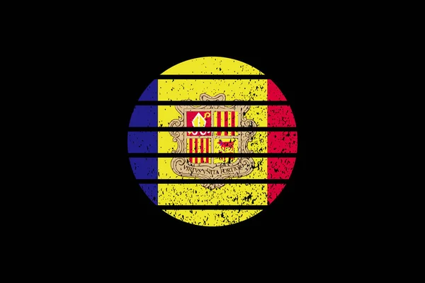 Grunge Style Vlag Van Andorra Het Zal Worden Gebruikt Shirt — Stockvector