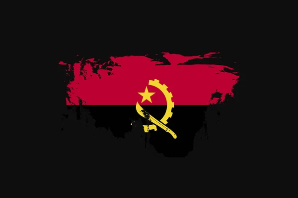 Grunge Style Flag Angola Bude Použita Grafika Tisk Plakát Pozadí — Stockový vektor