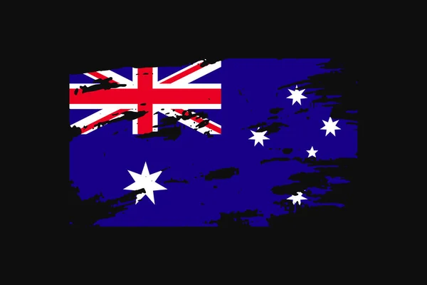 澳洲的Grunge Style Flag Australia 它将用于T恤衫图形 印刷品 海报和背景 — 图库矢量图片