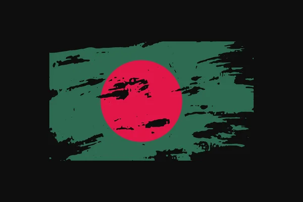 Bangladesi Grunge Stílus Zászlója Lesz Használt Póló Grafika Nyomtatás Poszter — Stock Vector