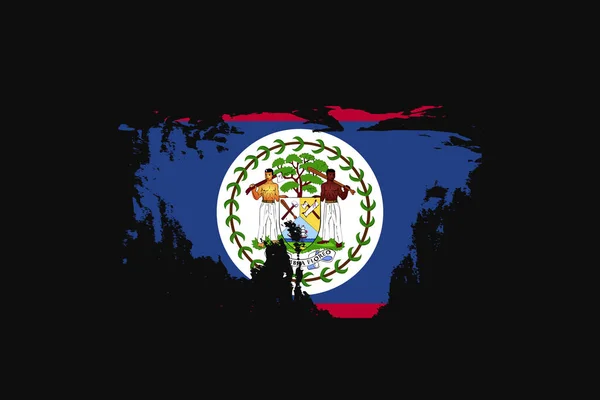 Flagge Von Belize Grunge Stil Wird Shirt Grafiken Druck Poster — Stockvektor