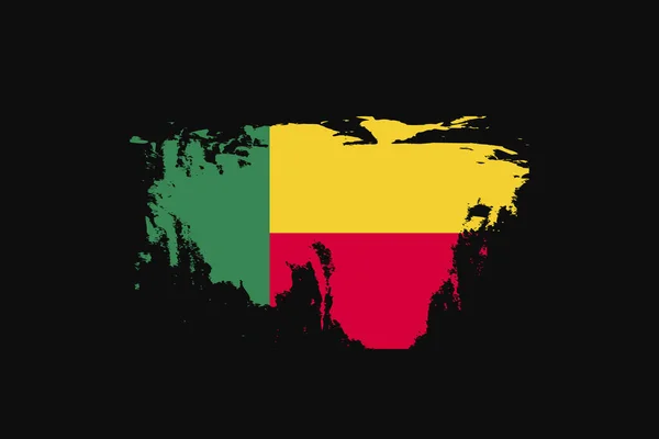 베냉의 깃발을 흔들었다 티셔츠 그래픽 포스터 백그라운드 사용됩니다 — 스톡 벡터