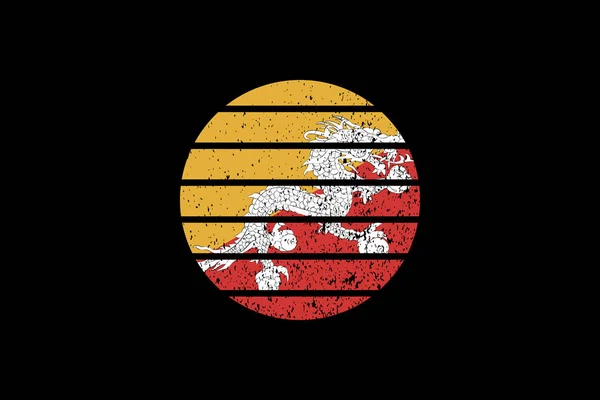 Grunge Style Vlag Van Bhutan Het Zal Worden Gebruikt Shirt — Stockvector