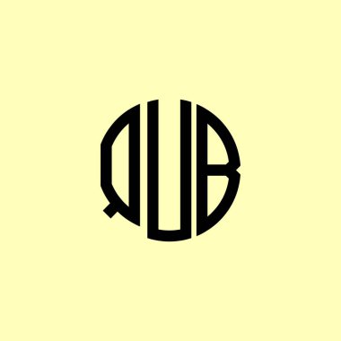Yaratıcı Yuvarlak Harfler QUB logosu. Bu başlangıç için hangi şirket veya markanın adı uygun olacaktır.