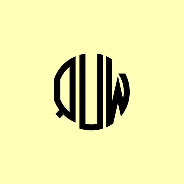 Creative Στρογγυλεμένα Αρχικά Γράμματα Quw Λογότυπο Είναι Κατάλληλο Για Ποια — Διανυσματικό Αρχείο