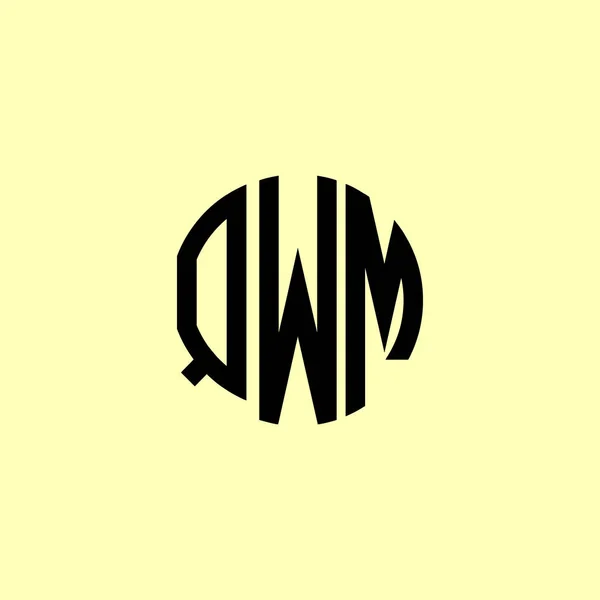 Creative Rounded Initial Letters Qwm Logo Suitable Which Company Brand — Stock Vector