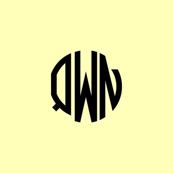 Creative Zaoblené Počáteční Písmena Qwn Logo Bude Vhodné Pro Kterou — Stockový vektor