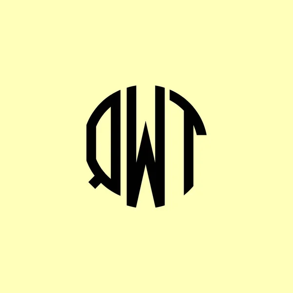 Logo Qwt Creative Zaoblené Počáteční Písmena Bude Vhodné Pro Kterou — Stockový vektor