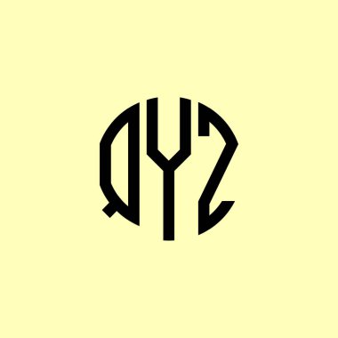 Yaratıcı Yuvarlak Harfler QYZ logosu. Bu başlangıç için hangi şirket veya markanın adı uygun olacaktır.