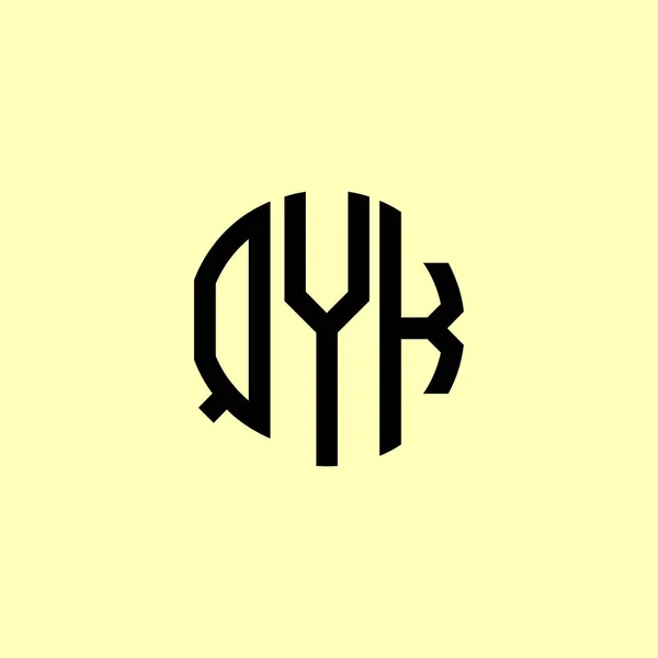 Творчі Округлені Початкові Літери Логотип Qyk Підійде Якої Компанії Або — стоковий вектор