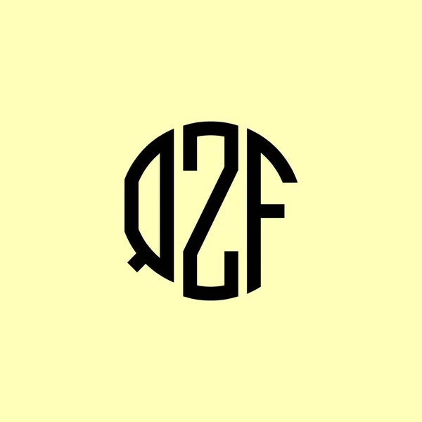 Creative Στρογγυλεμένα Αρχικά Γράμματα Λογότυπο Qzf Είναι Κατάλληλο Για Ποια — Διανυσματικό Αρχείο