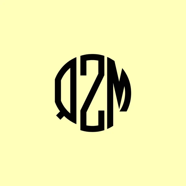 Cartas Iniciais Arredondadas Criativas Qzm Logo Será Apropriado Para Qual — Vetor de Stock