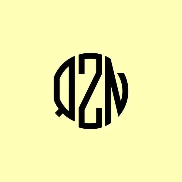创用四舍五入的首字母Qzn标志 这将是合适的哪家公司或品牌开始这些初始的 — 图库矢量图片