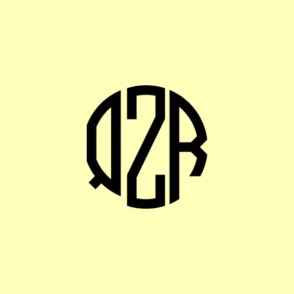 创用四舍五入的初始字母Qzr标志 这将是合适的哪家公司或品牌开始这些初始的 — 图库矢量图片