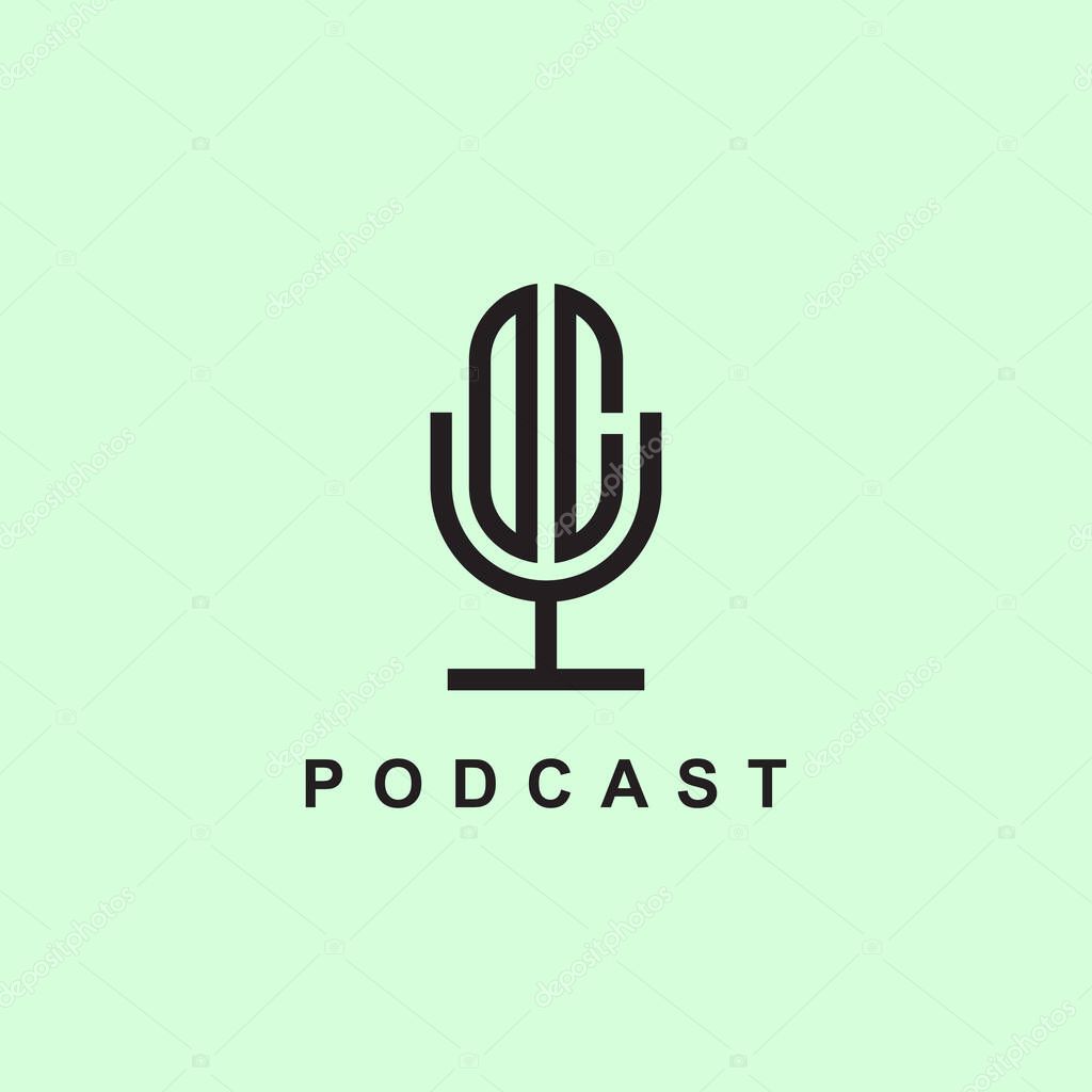 Creative Initial Letters OC Logo for Podcast Or Music. It will be suitable for which company or brand name start those initial.