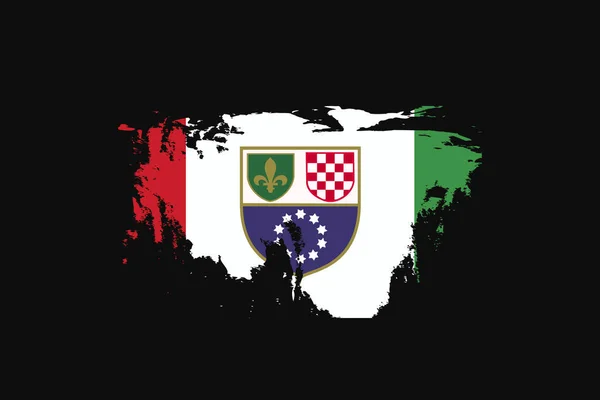 ボスニア ヘルツェゴビナ連邦のグランジスタイルの旗 Tシャツのグラフィック プリント ポスター 背景を使用します — ストックベクタ