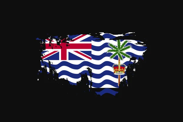 Grunge Style Vlag Van Het Brits Indische Oceaan Territorium Het — Stockvector