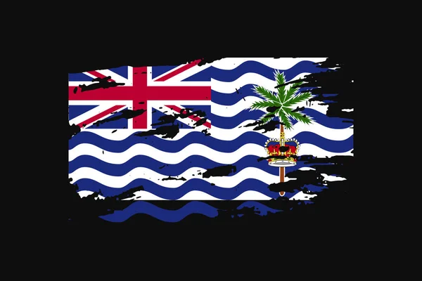 Grunge Style Flag British Indian Ocean Territory Utilizará Gráficos Camiseta — Vector de stock
